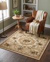 Versailles Elegance Collection Area Rug -  Louveciennes (Cream) Square Cream  lifestyle 45