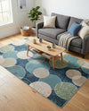 Chromatic Oasis Collection Area Rug -  Zephyr Rectangle Navy Blue  lifestyle 28
