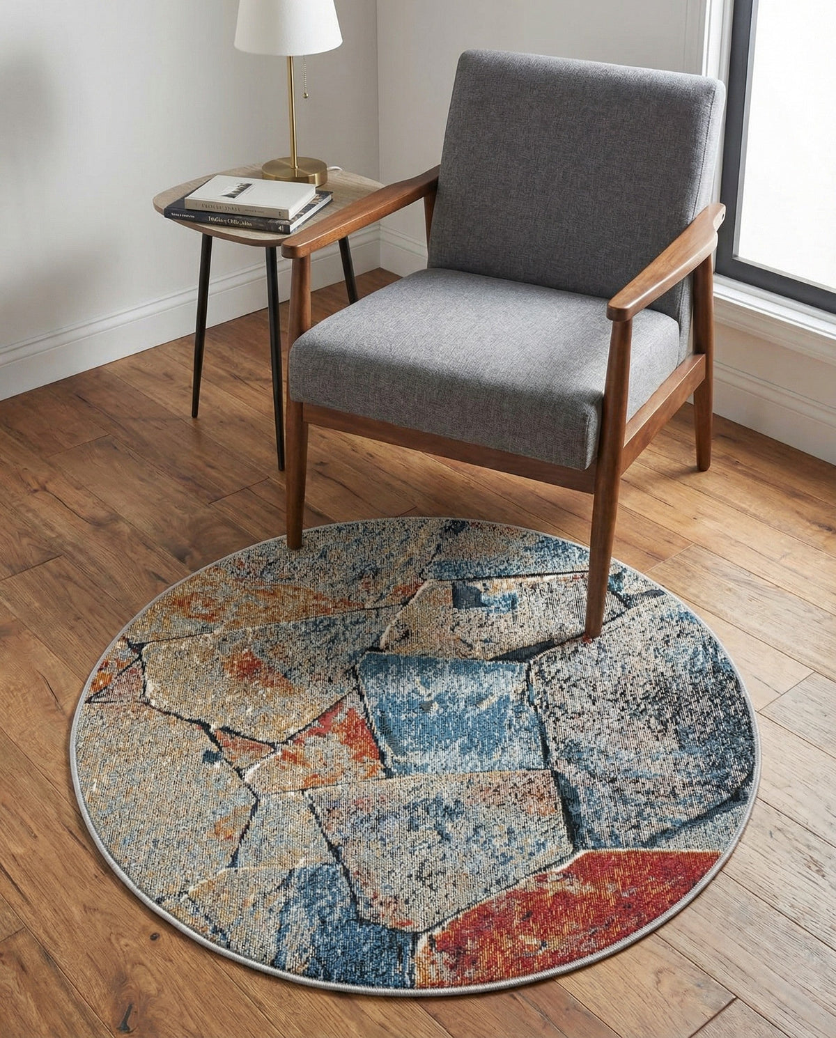 Urban Terrace Collection Area Rug -  Boulevard Round Multi  lifestyle 86