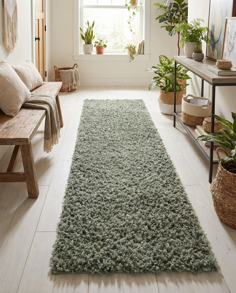 Alpine Plush Collection Area Rug -  Cortina (Sage) Runner Sage  lifestyle 75