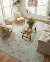 Savannah Series Collection Area Rug - Charleston (Mint) Rectangle Mint  lifestyle 14