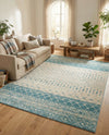 Mediterranean Lattice Collection Area Rug -  Casablanca (Ivory Blue) Rectangle Ivory Blue  lifestyle 11