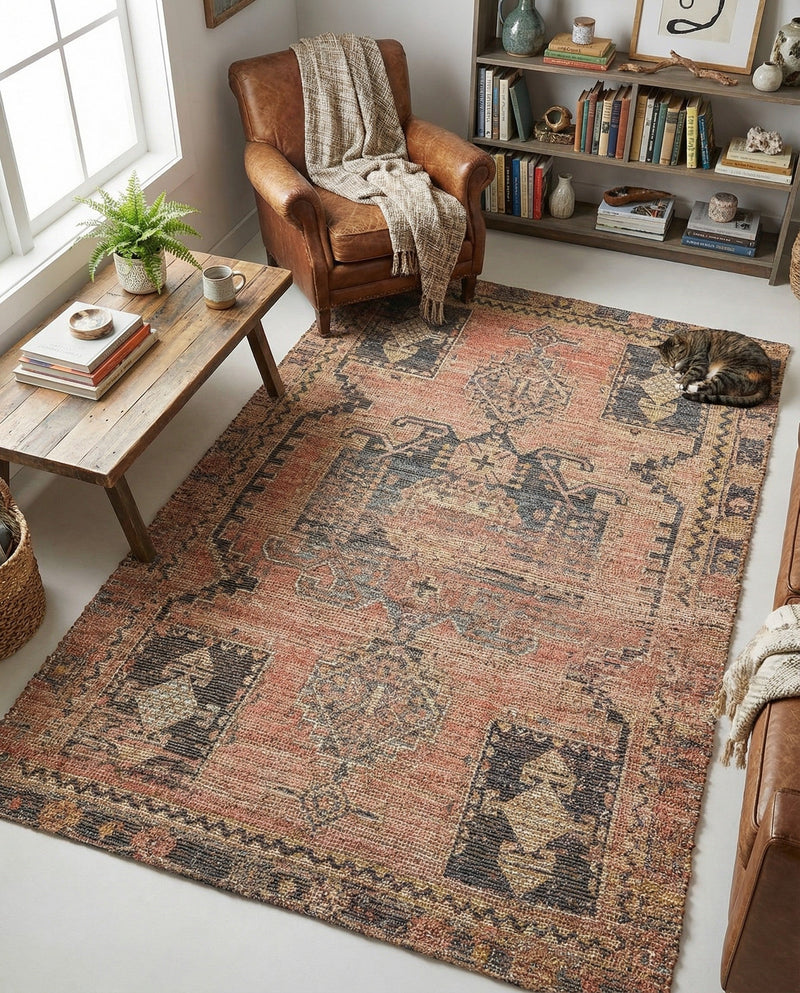 Savannah Threads Collection Area Rug -  Sonoran Rectangle Antique Red  lifestyle 10