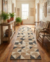Benares Handwoven Jute Collection Area Rug -  Sarnath Runner Beige and Black  lifestyle 33