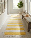 Tassel Trail Collection Area Rug - Pathway (Yellow and Ivory) Runner Yellow and Ivory  lifestyle 35