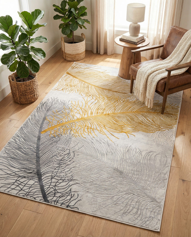 Bloomsbury Elegance Collection Area Rug -  Westminster Rectangle Yellow Gray  lifestyle 45