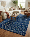 Mediterranean Lattice Collection Area Rug - Santorini (Navy Blue) Rectangle Navy Blue  lifestyle 7
