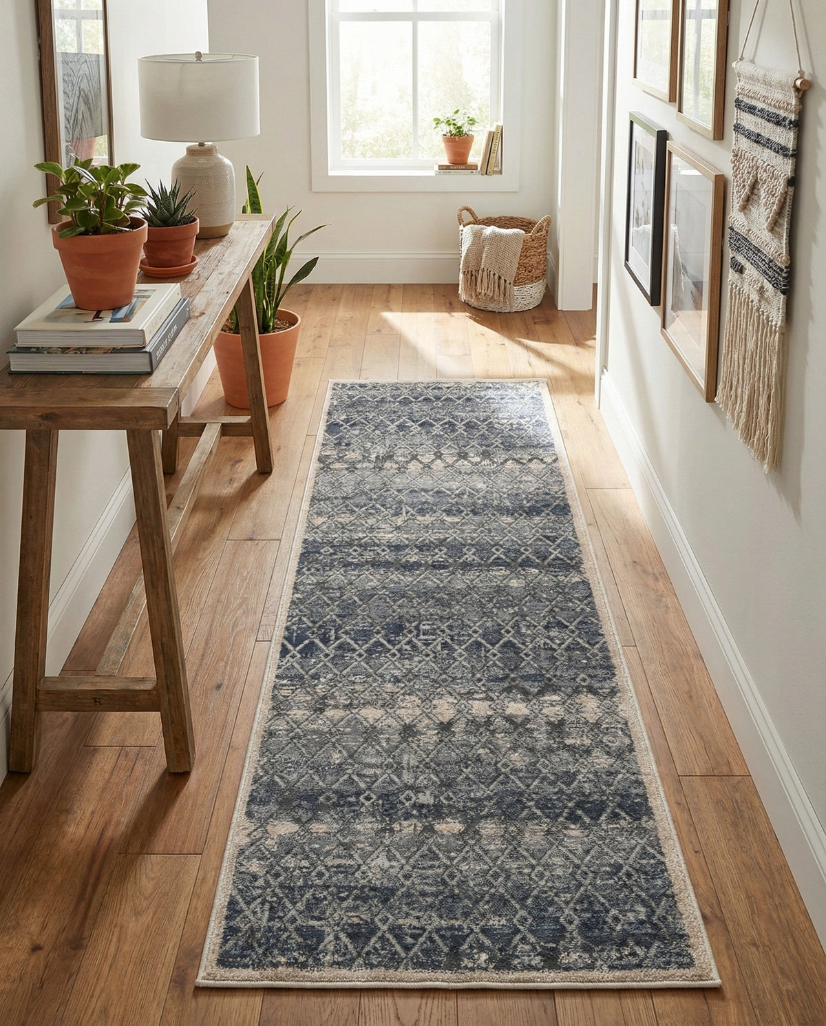 Aegean Elegance Collection Area Rug -  Santorini Runner Gray  lifestyle 35