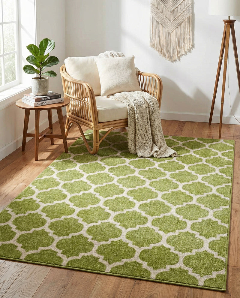 Lattice Gardens Collection Area Rug -  Bloomfield (Light Green) Rectangle Light Green  lifestyle 22