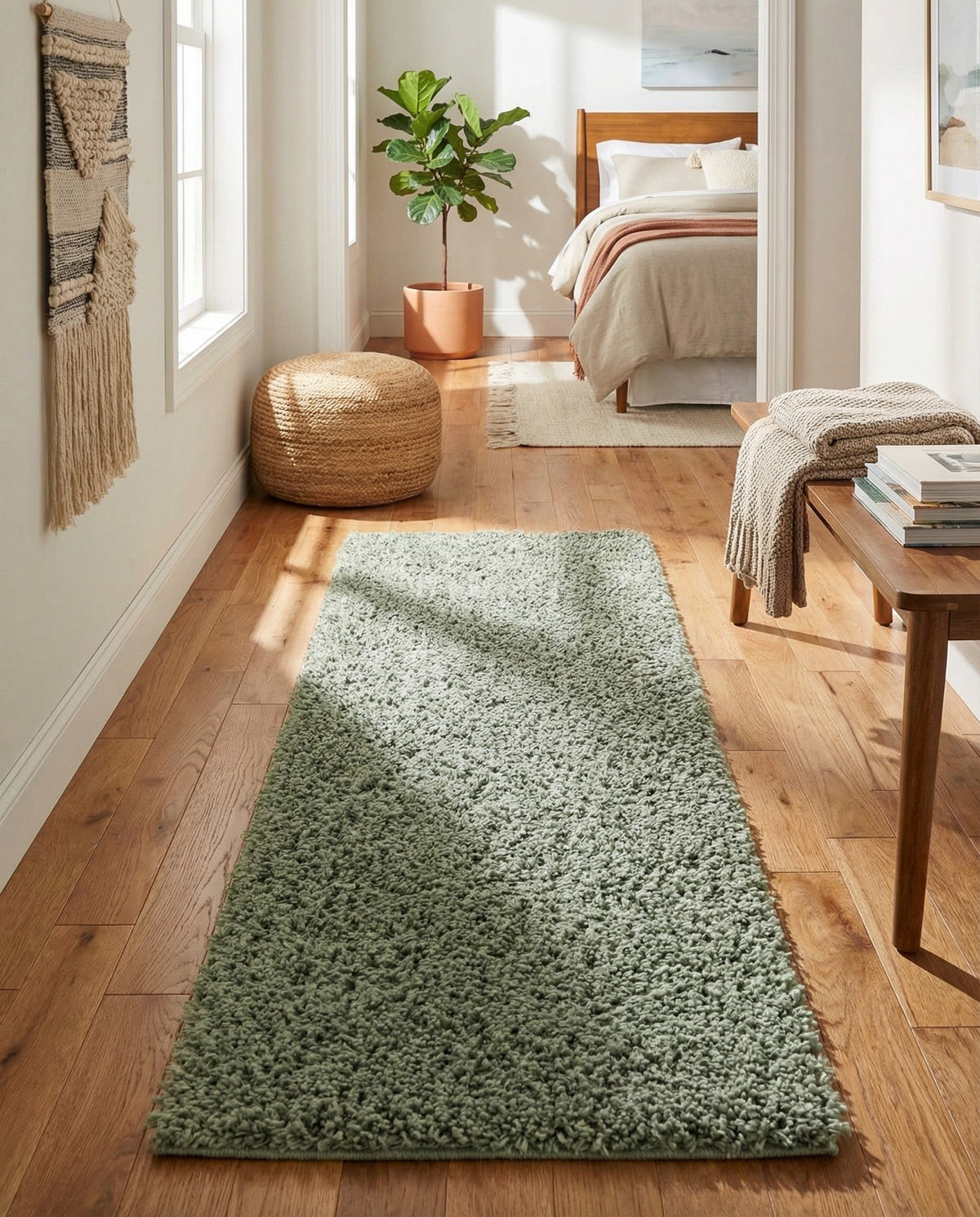 Alpine Plush Collection Area Rug -  Cortina (Sage) Runner Sage  lifestyle 53