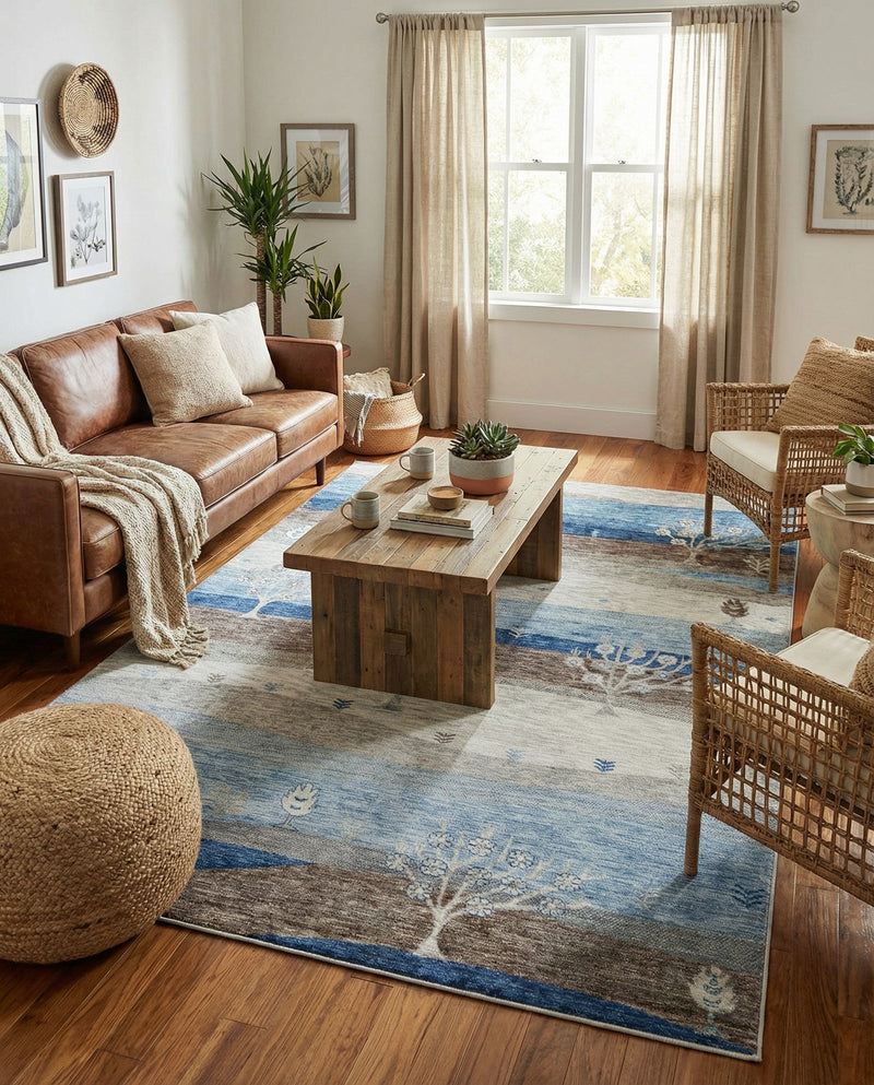Zagros Shades Collection Area Rug -  Behbahan Rectangle Blue Gray  lifestyle 20