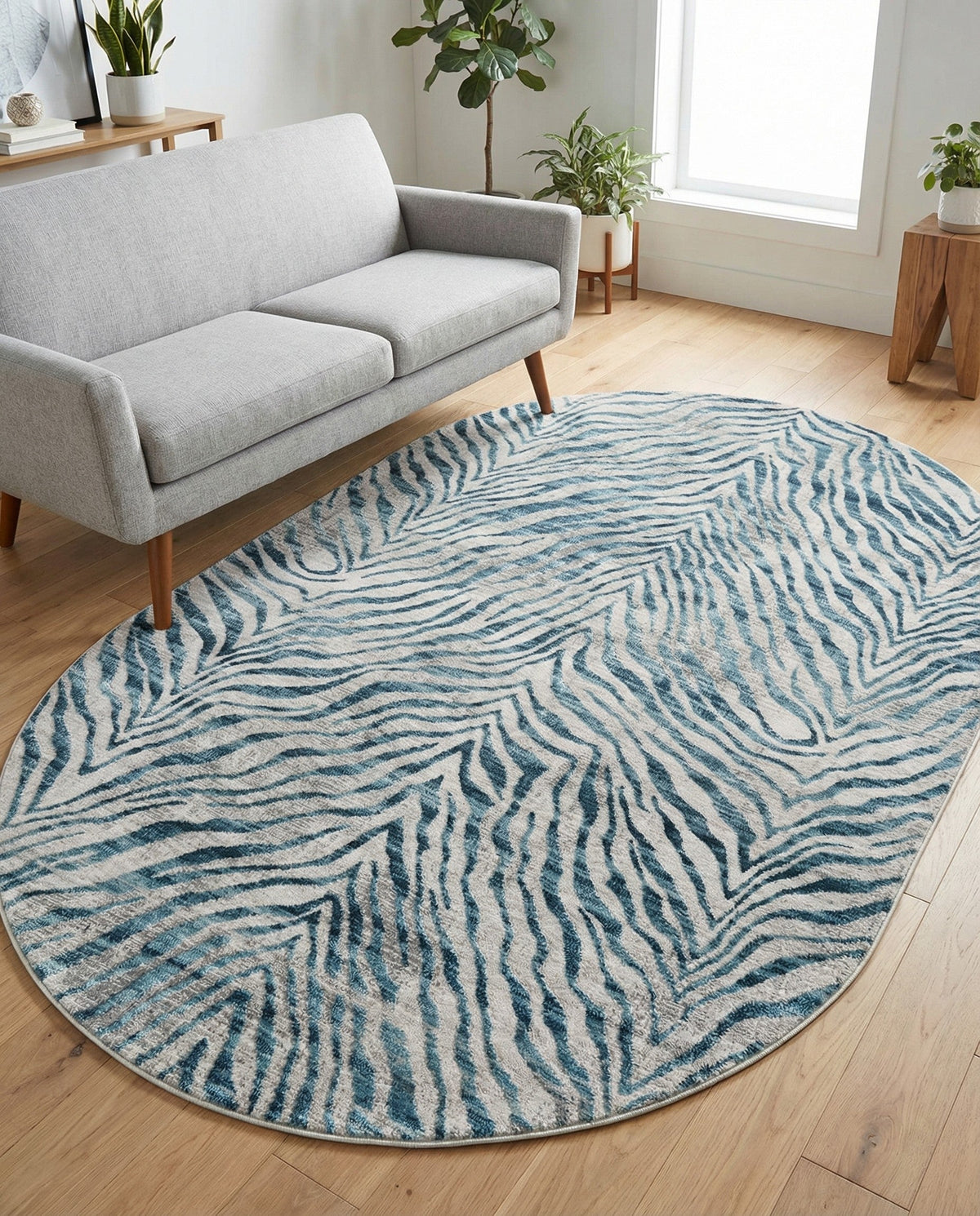 Bloomsbury Elegance Collection Area Rug -  Chelsea Oval Blue  lifestyle 194