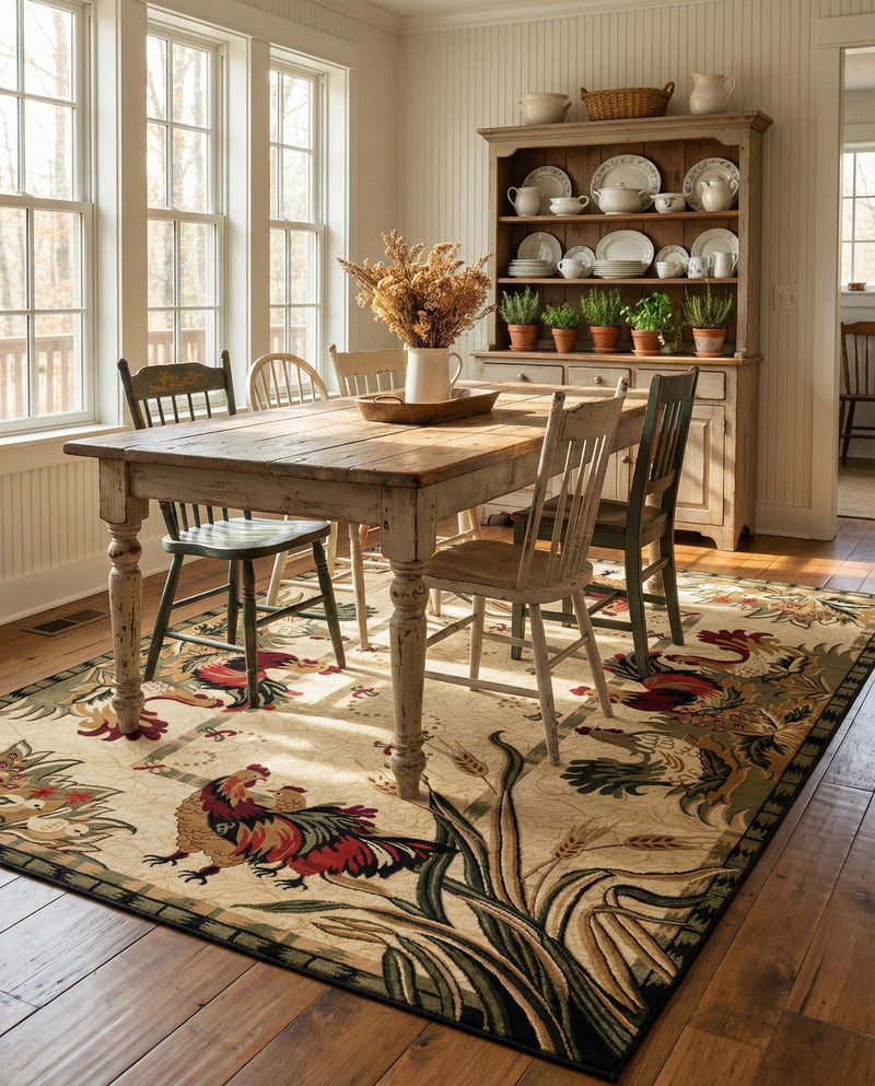 Rural Charm Collection Area Rug - Meadowbrook Rectangle Cream  lifestyle 53