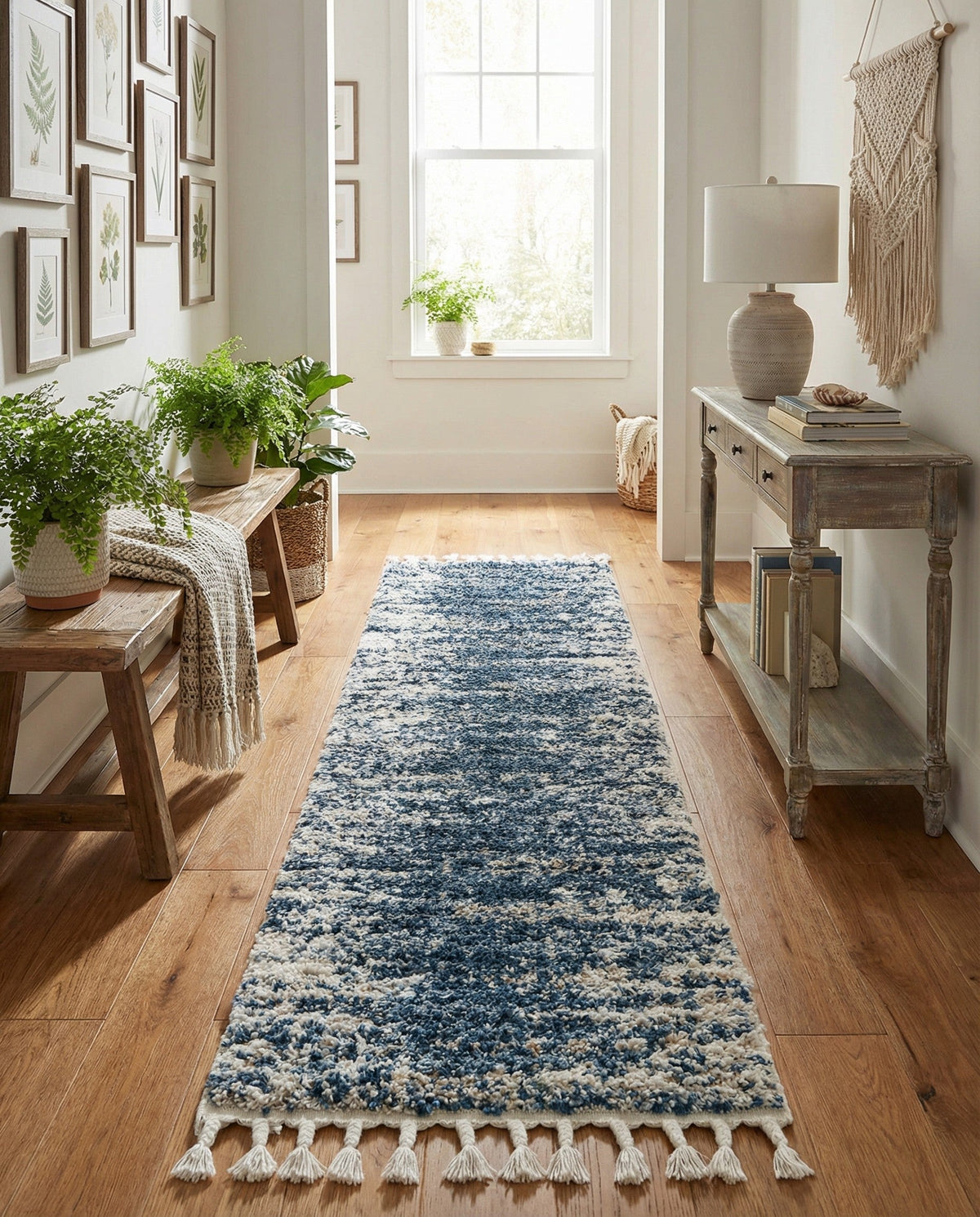 Tranquil Tides Shag Collection Area Rug - Marina Runner Blue  lifestyle 192