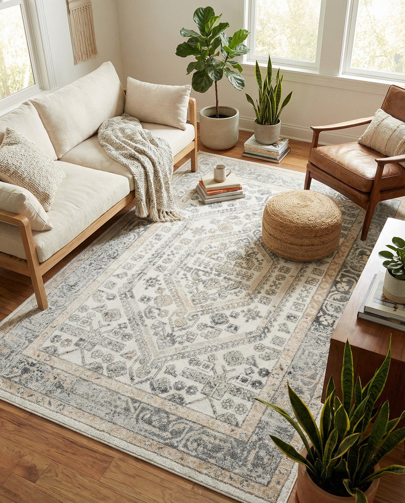 Adriana Terrace Collection Area Rug - Capri (Ivory) Rectangle Ivory  lifestyle 6