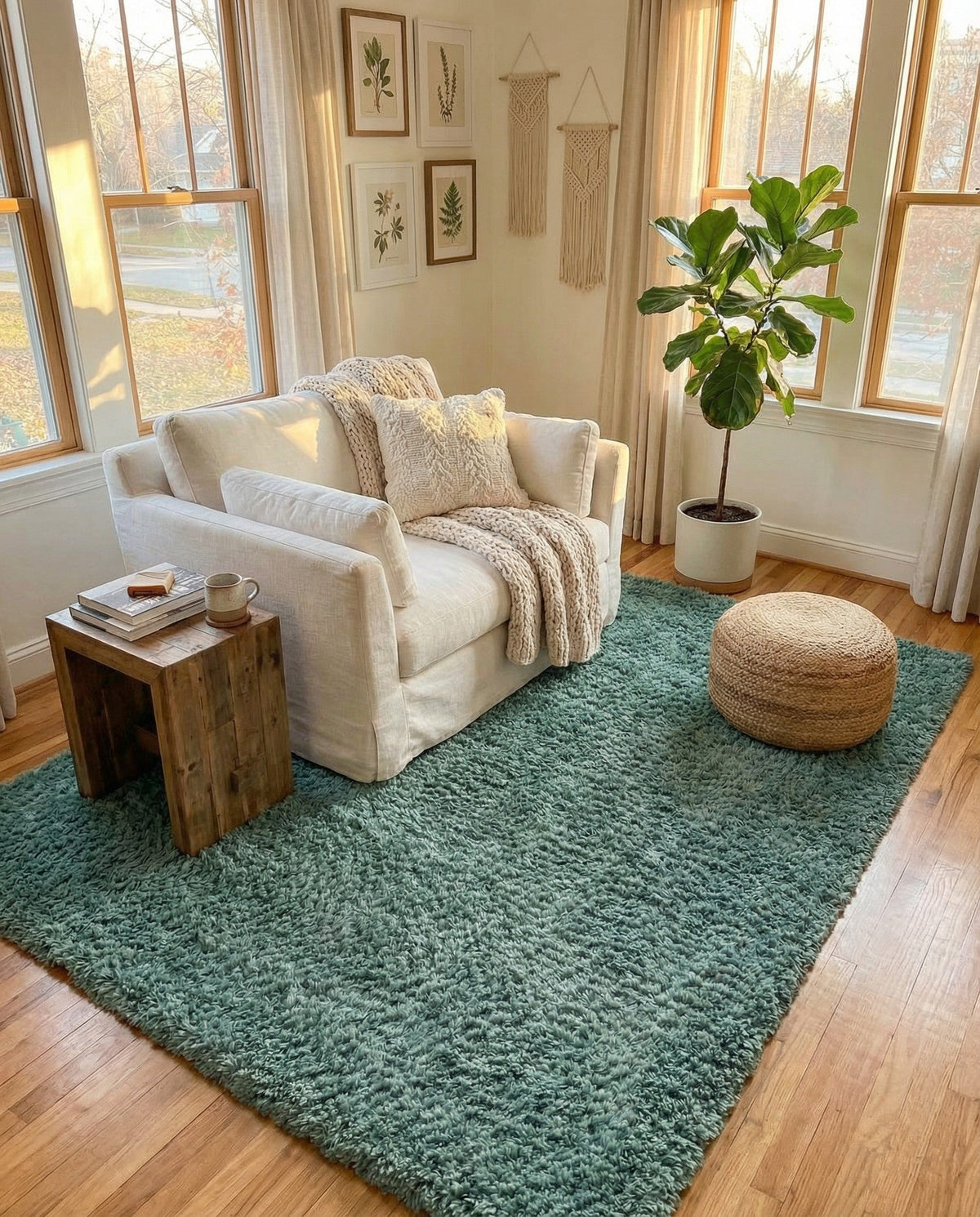 Eternal Plush Oasis Collection Area Rug -  Tranquility (Forest Green) Rectangle Forest Green  lifestyle 27