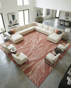 Seaside Blooms Collection Area Rug -  Evergreen (Rust Red) Square Rust Red  lifestyle 53