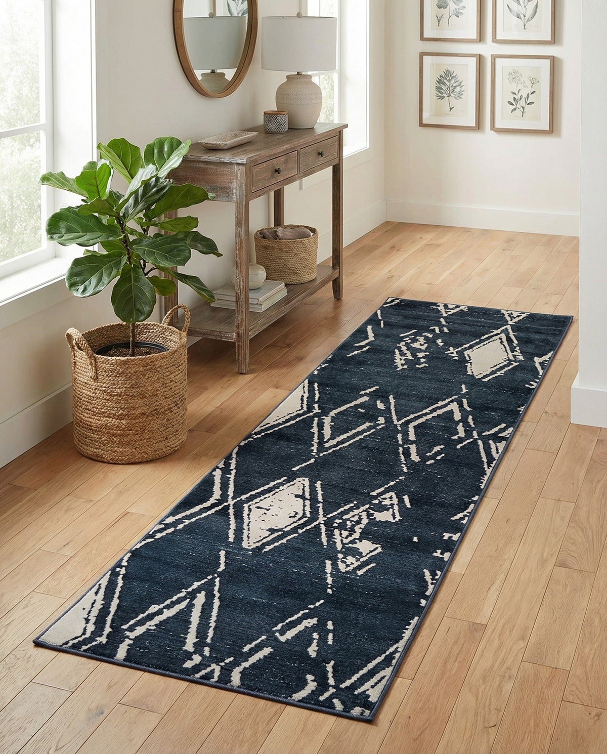 Metro Heights Collection Area Rug -  Madison Runner Navy Blue  lifestyle 115