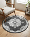 Beverly Grove Collection Area Rug - Melrose (Charcoal) Round Charcoal  lifestyle 72