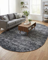 Sahara Essence Collection Area Rug - Oasis (Black) Oval Black  lifestyle 75