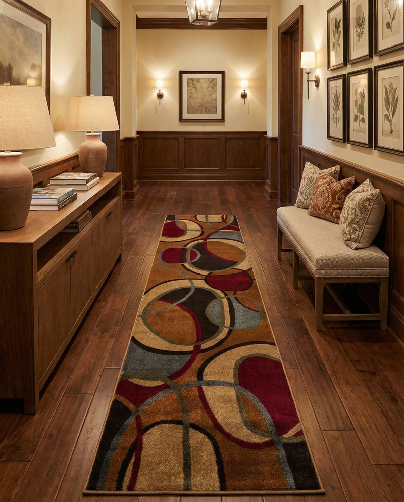 Bistro Lounge Collection Area Rug -  Macchiato Runner Multi  lifestyle 52