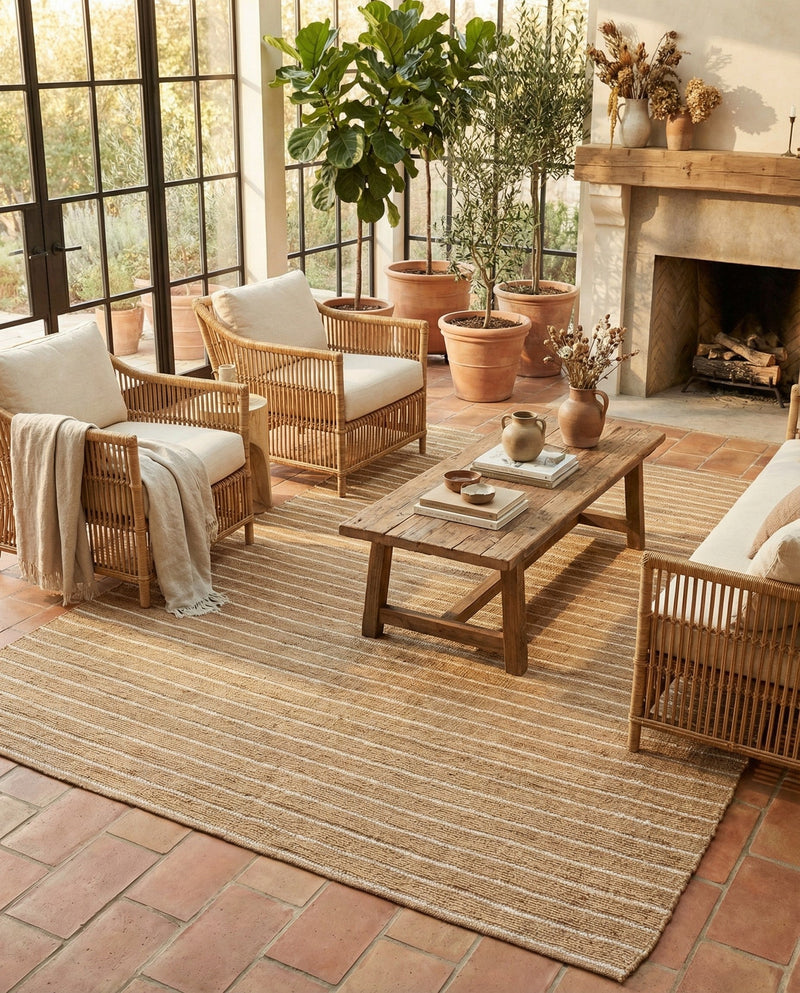 Sequoia Handwoven Jute Collection Area Rug - Briarwood Rectangle Natural  lifestyle 18