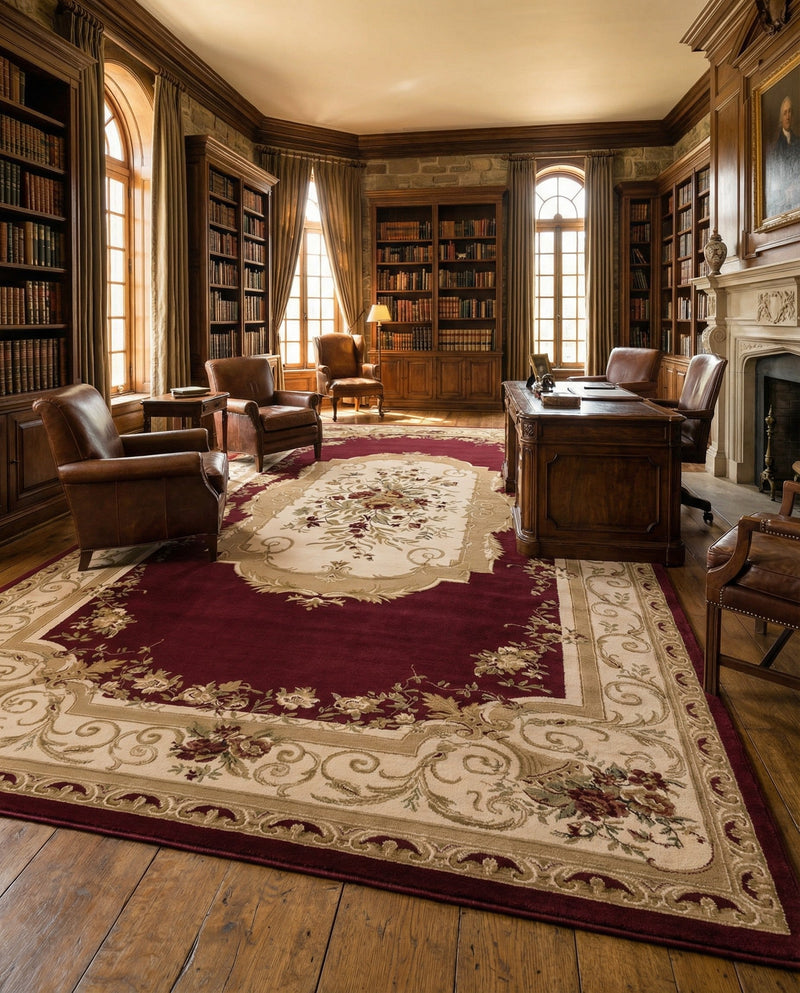 Versailles Elegance Collection Area Rug -  Louveciennes (Red) Rectangle Red  lifestyle 28