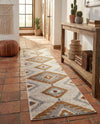 Desert Modern Eco Rug Series Collection Area Rug -  Zion Runner Ivory  lifestyle 41