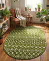 Mediterranean Lattice Collection Area Rug - Santorini (Green) Oval Green  lifestyle 59