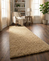 Cozy Comfort Shag Collection Area Rug - Haven (Khaki) Runner Khaki  lifestyle 78