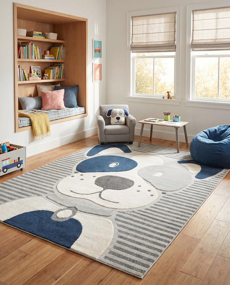 Wonder Tykes Collection Area Rug -  Magicgrove Rectangle Blue and Gray  lifestyle 13