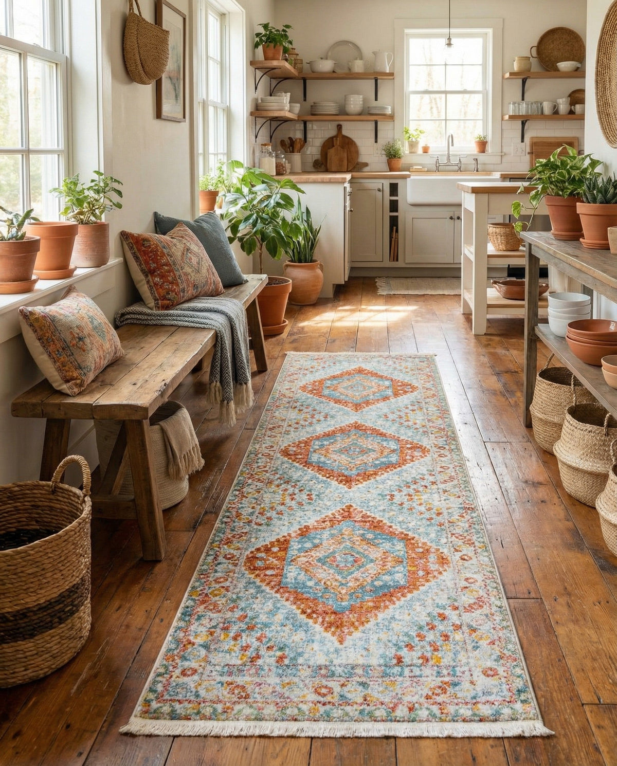 Arcadia Rugs Collection Area Rug -  Xanadu Runner Salmon  lifestyle 91