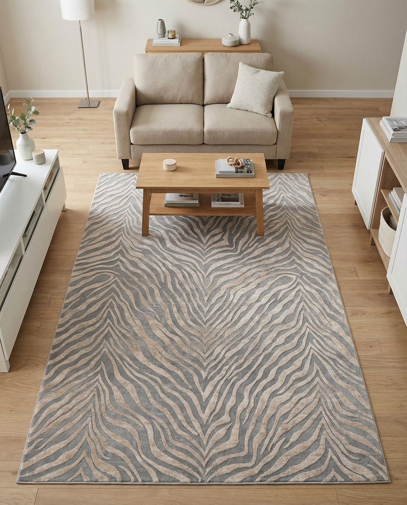 Bloomsbury Elegance Collection Area Rug -  Chelsea Rectangle Gray and Ivory  lifestyle 56