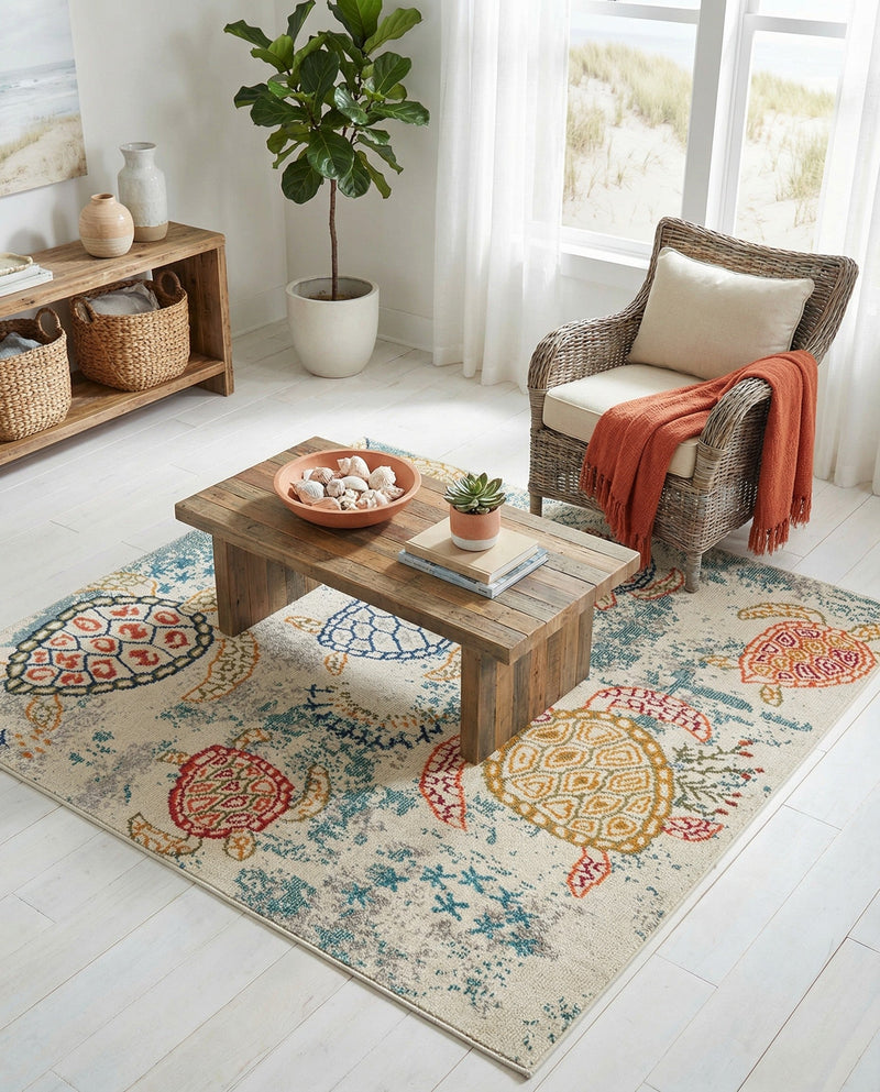Sorrento Shores Collection Area Rug -  Massa Square Beige  lifestyle 43