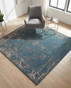 Riviera Elegance Collection Area Rug - Antibes (Blue) Square Blue  lifestyle 80