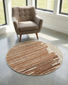 Urban Terrace Collection Area Rug -  Balcony Round Beige Brown  lifestyle 60