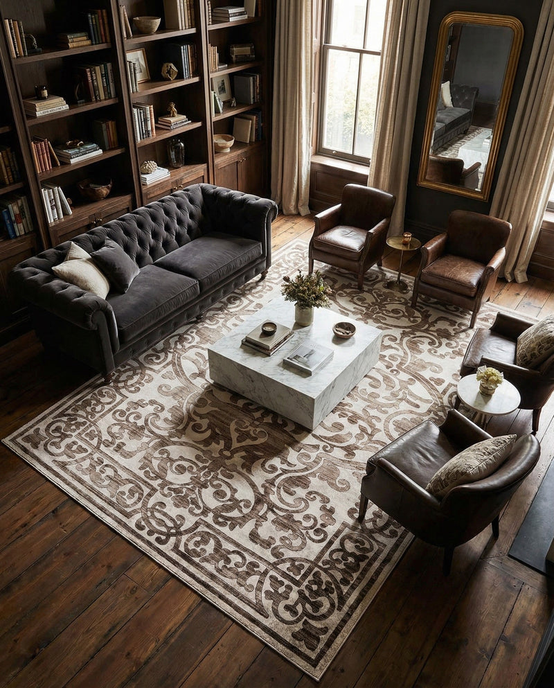 Sanctuary Retreat Collection Area Rug -  Retreat Rectangle Chocolate Brown  lifestyle 26