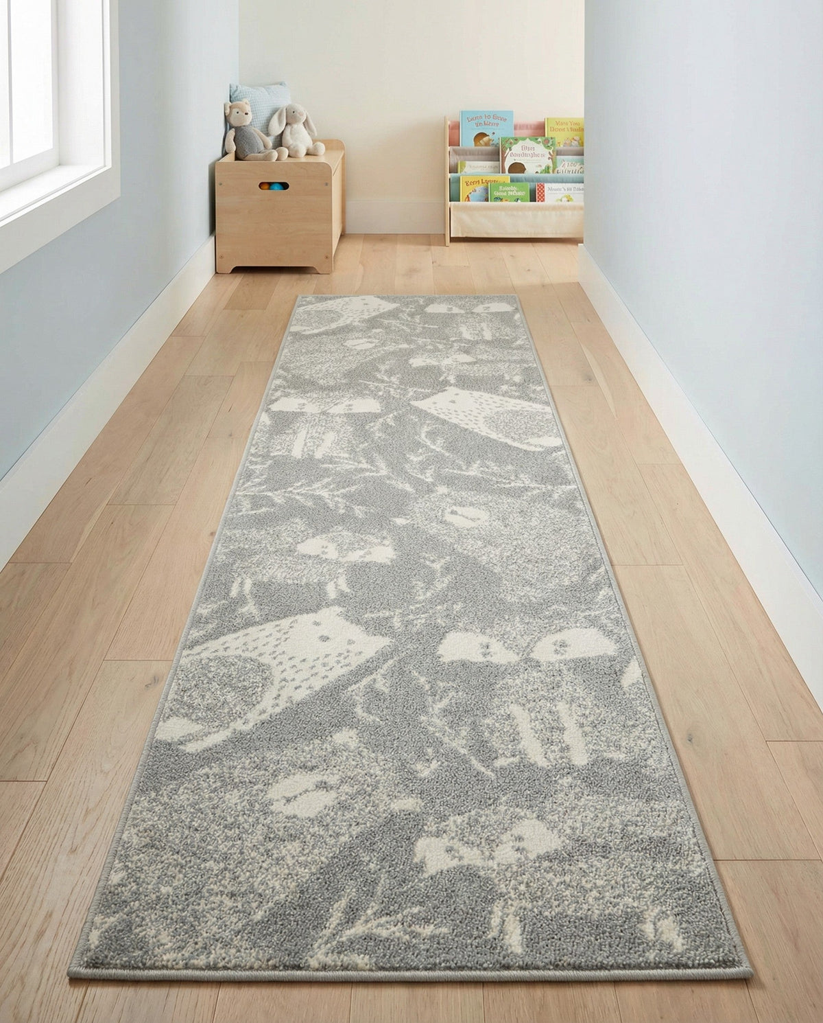 Wonder Tykes Collection Area Rug -  Quirky Runner Gray  lifestyle 112