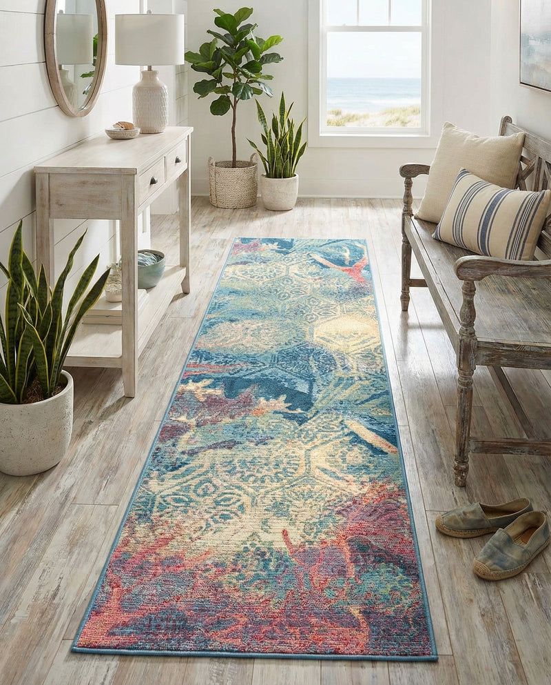 Seaside Haven Rugs Collection Area Rug - Marina Runner Multi  lifestyle 45