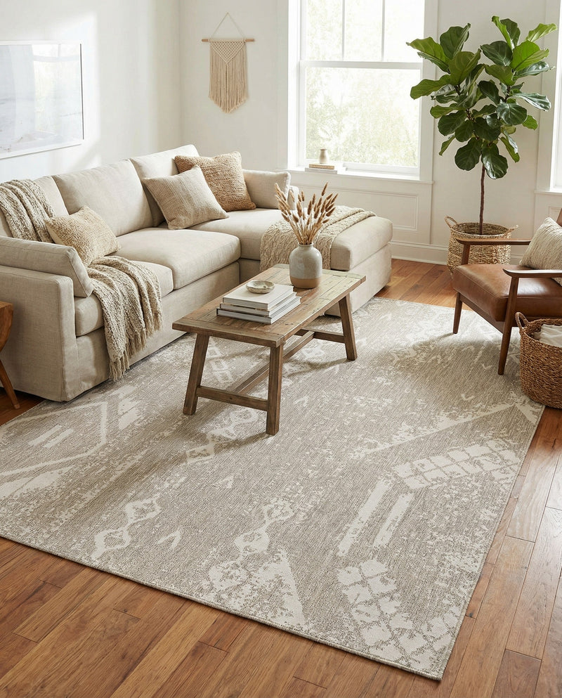 Desert Nomad Terrace Collection Area Rug - Sahara (Gray) Rectangle Gray  lifestyle 18