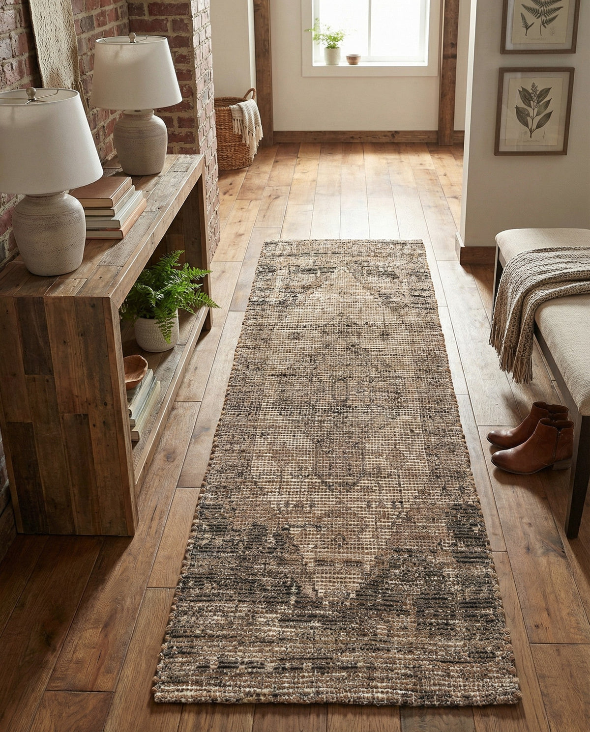 Savannah Threads Collection Area Rug - Sahara Runner Natural  lifestyle 143