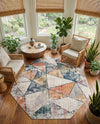 Jewel Oasis Collection Area Rug -  Topaz Octagon Multi  lifestyle 70