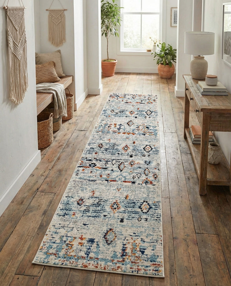 Tangier Treasures Collection Area Rug - Casablanca Runner Light Blue  lifestyle 58