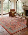 Seville Stripes Collection Area Rug -  Malaga (Brick Red) Rectangle Brick Red  lifestyle 15