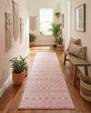 Mediterranean Lattice Collection Area Rug - Santorini (Pink) Runner Pink  lifestyle 64