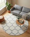 Trellis Mosaic Collection Area Rug -  Pergolatown (Ivory) Round Ivory  lifestyle 76