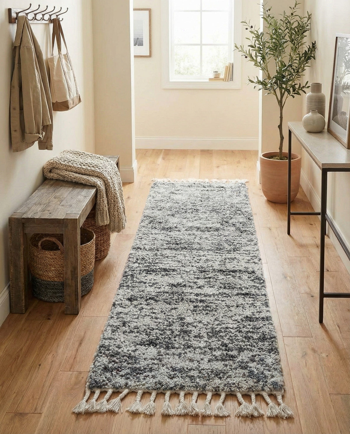 Cozy Cove Shag Collection Area Rug -  Harbor Runner Gray  lifestyle 164