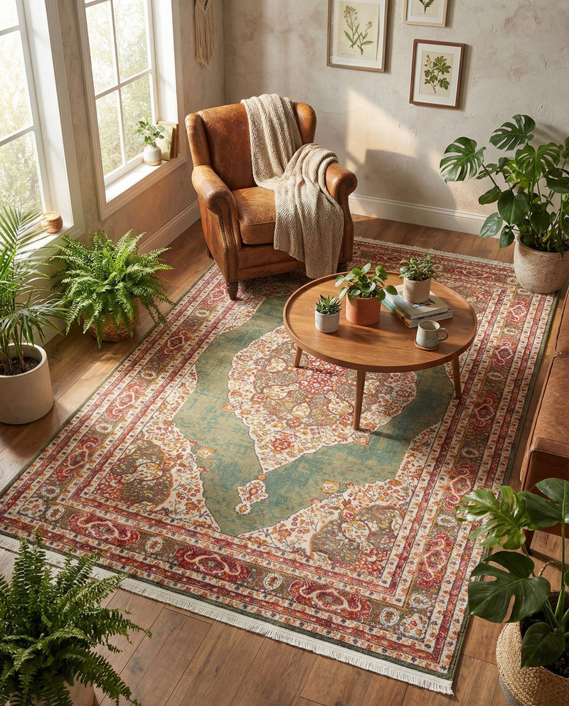 Caribbean Breeze Collection Area Rug -  Windward Rectangle Green  lifestyle 59