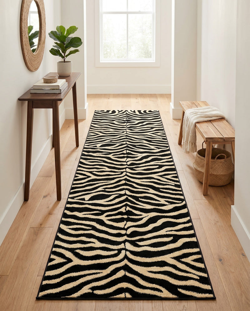Savannah Sojourn Collection Area Rug -  Kilimanjaro Runner Black  lifestyle 49