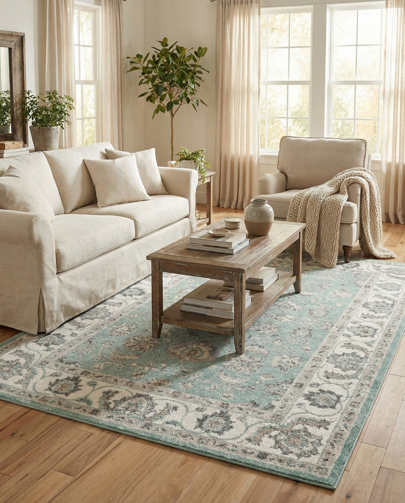 Adriana Terrace Collection Area Rug -  Positano (Aqua) Rectangle Aqua  lifestyle 16